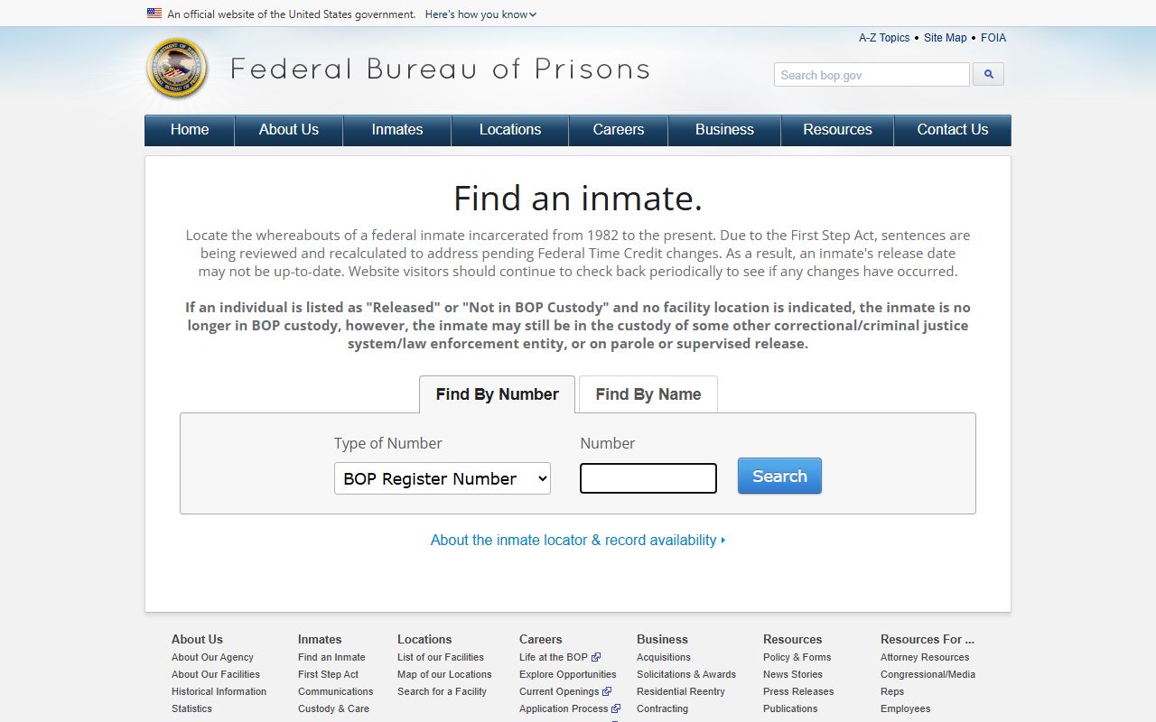 Federal Bureau of Prisons inmate locator shown for the St. Johns County booking photo comparison