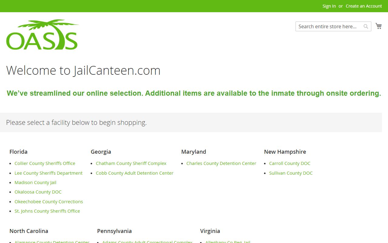 JailCanteen care-package portal linked for St. Johns County work release and jail inmates